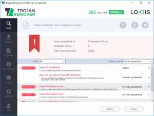 Loaris トロイの木馬リムーバー - ウイルスを表示する