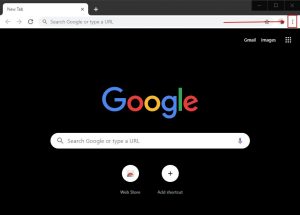 Clic en el menú desplegable de Google Chrome