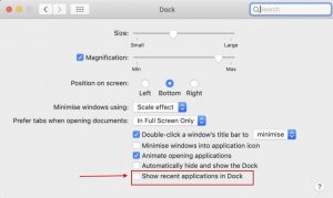 ¿Qué significa AIGPUSniffer? - Mac OS Mostrar aplicaciones recientes en el dock