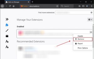 Mozilla Firefox Add-ons Remove