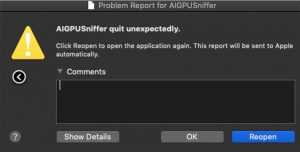 AIGPUSniffer - Problem Report