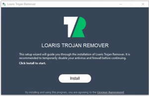 Loaris - Click install button