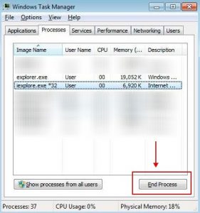 Windows Task Manager - Afslut proces