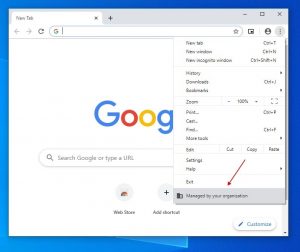 Managed by Your Organization - Chrome