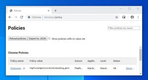 Chrome böngésző - Policies - ExtensionInstallSources