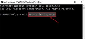 TCP/IP Windows 재설정 8 - netsh int IP 재설정