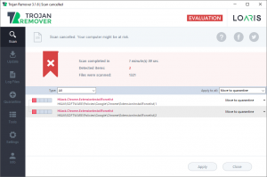 Loaris Trojan Removedor - scanning potentially unwanted software