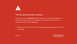 ce site contient un écran de malware