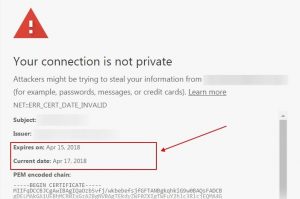 NET::ERR_CERT_DATE_INVALID - SSL certification expiry
