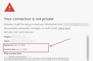 HÁLÓ::ERR_CERT_DATE_INVALID - Az SSL-tanúsítvány lejárta