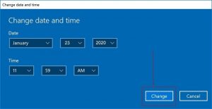 Windows - Set the date and time manually