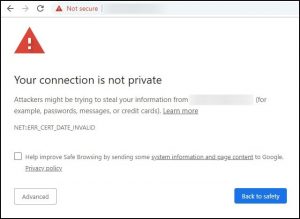 NET::ERR_CERT_DATE_INVALID - Браузер Chrome