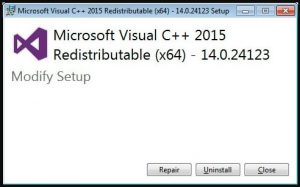 微軟視覺C++ 2015 Modify Setup