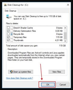 Speed Up Windows Solution - Apply the Disk Cleanup tool