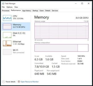 Speed Up Windows Solution - Increasing the RAM storage
