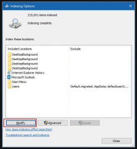 Accelerează soluția Windows - Dezactivarea indexării căutării