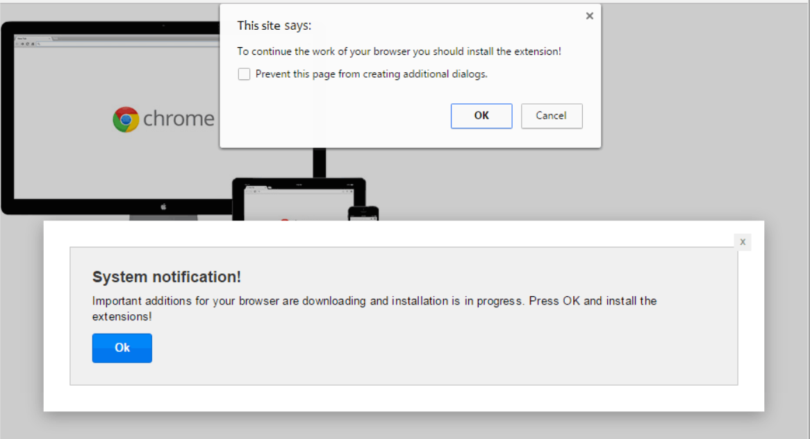 Install browser plugin scam