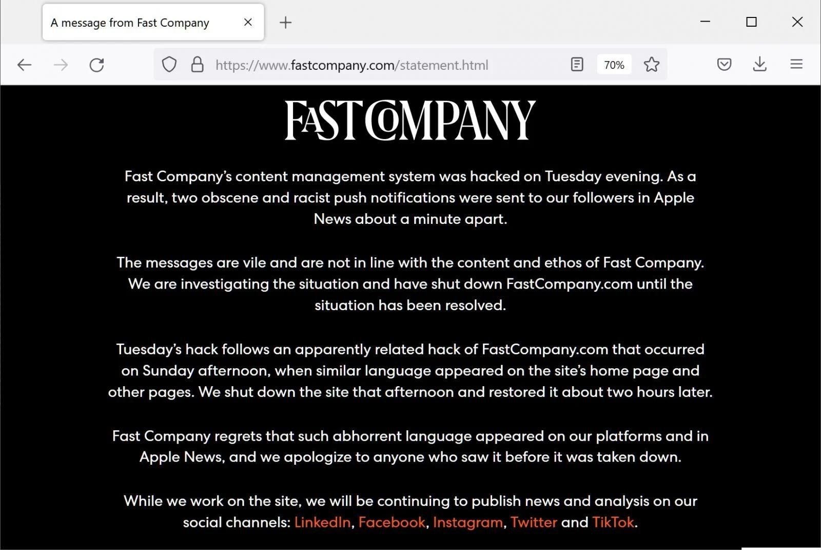 The hacker hacked Fast Company